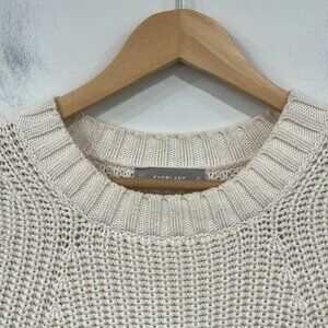 Everline The Texture Cotton Crew White  Ecru size XS